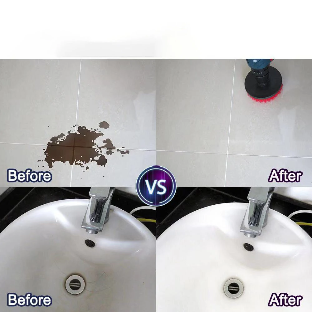 (image for) 25PC/SET Electric Drill Brushes Brush Attachable for Cleaning Pool Tile Flooring Brick Ceramic Marble Grout Bathroom Car