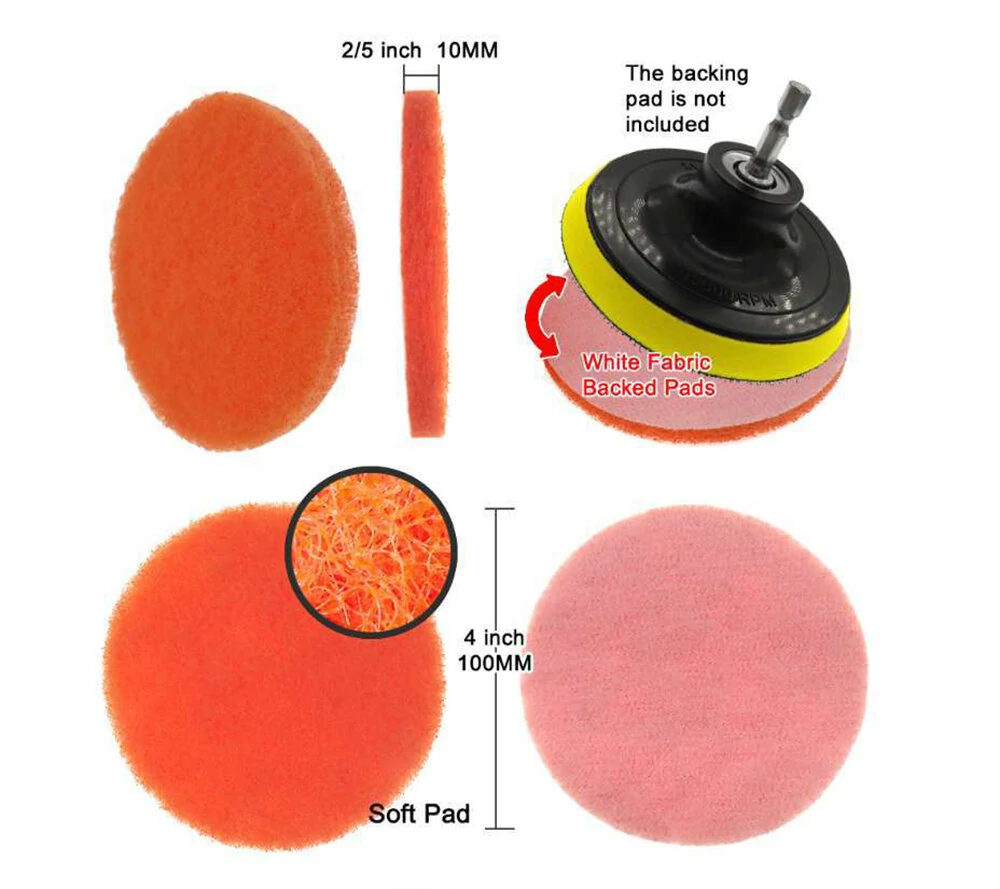 (image for) 25PC/SET Electric Drill Brushes Brush Attachable for Cleaning Pool Tile Flooring Brick Ceramic Marble Grout Bathroom Car