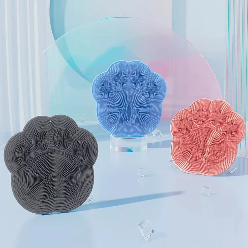 (image for) 30x30cm Silicone Shower Foot Scrubber Back Body Brush Massager Pad Cleaning Bathroom