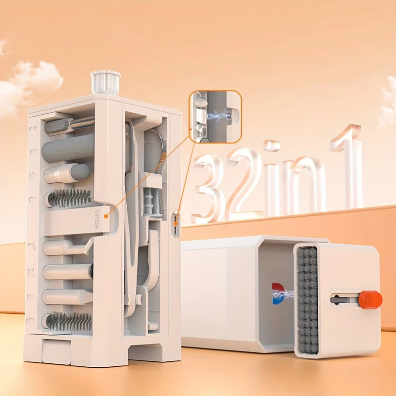 (image for) 32 In 1 Cleaning Brush Set Multi-function Keyboard Earplugs PC Laptop Phone Headset Camera Cleaner Cleaning Brush Kit