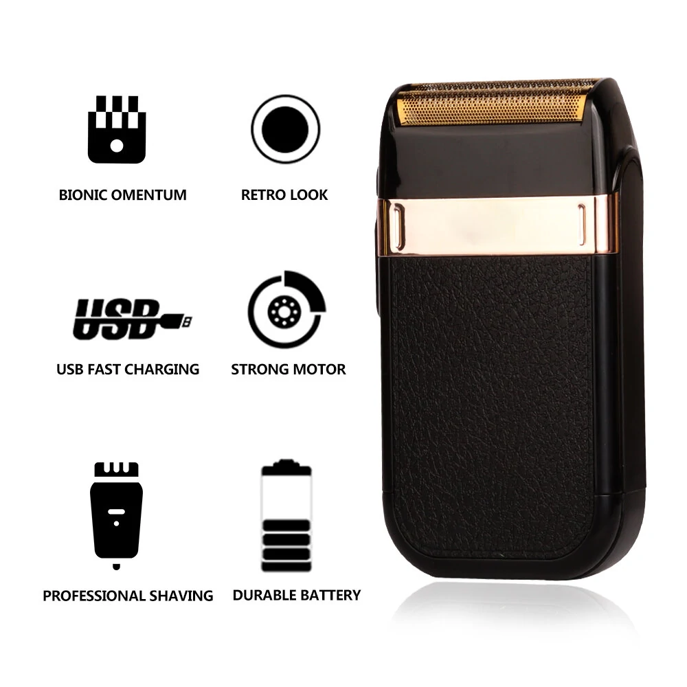 (image for) Kemei-Classic Rechargeable Electric Shaver for Men Versatile Grooming Tool with Twin Blade Safety Features Compact Design Ideal for Face Body Bikini Underarm Use