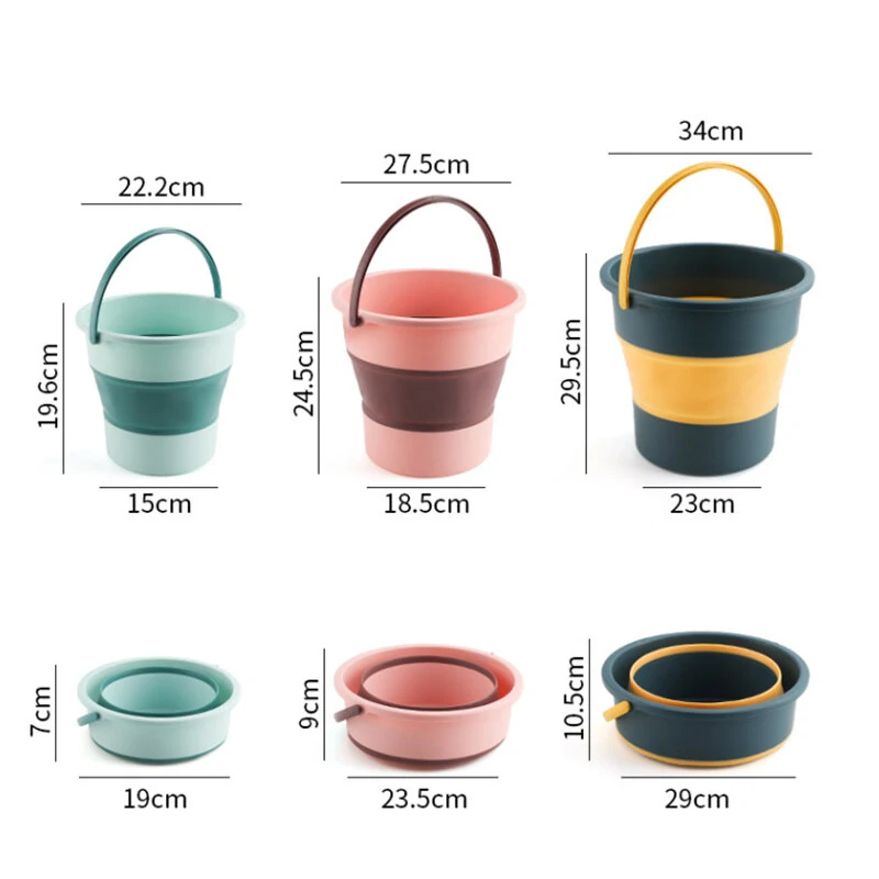 (image for) Space Saving Collapsible Bucket Foldable Portable Small Plastic Water Supplies for Outdoor Garden Camping Fishing Car Wash
